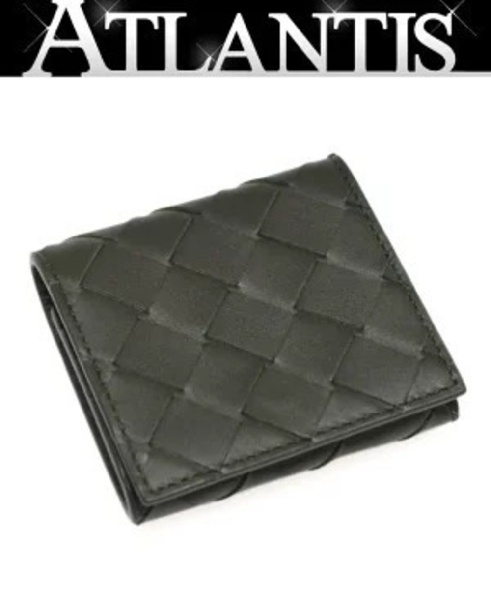 Bottega Veneta Intrecciato square coin case Wallet leather moss green